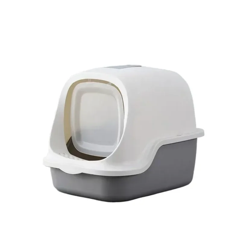 

A Fully enclosed Cat litter box Large capacity deodorized litter box with spoon