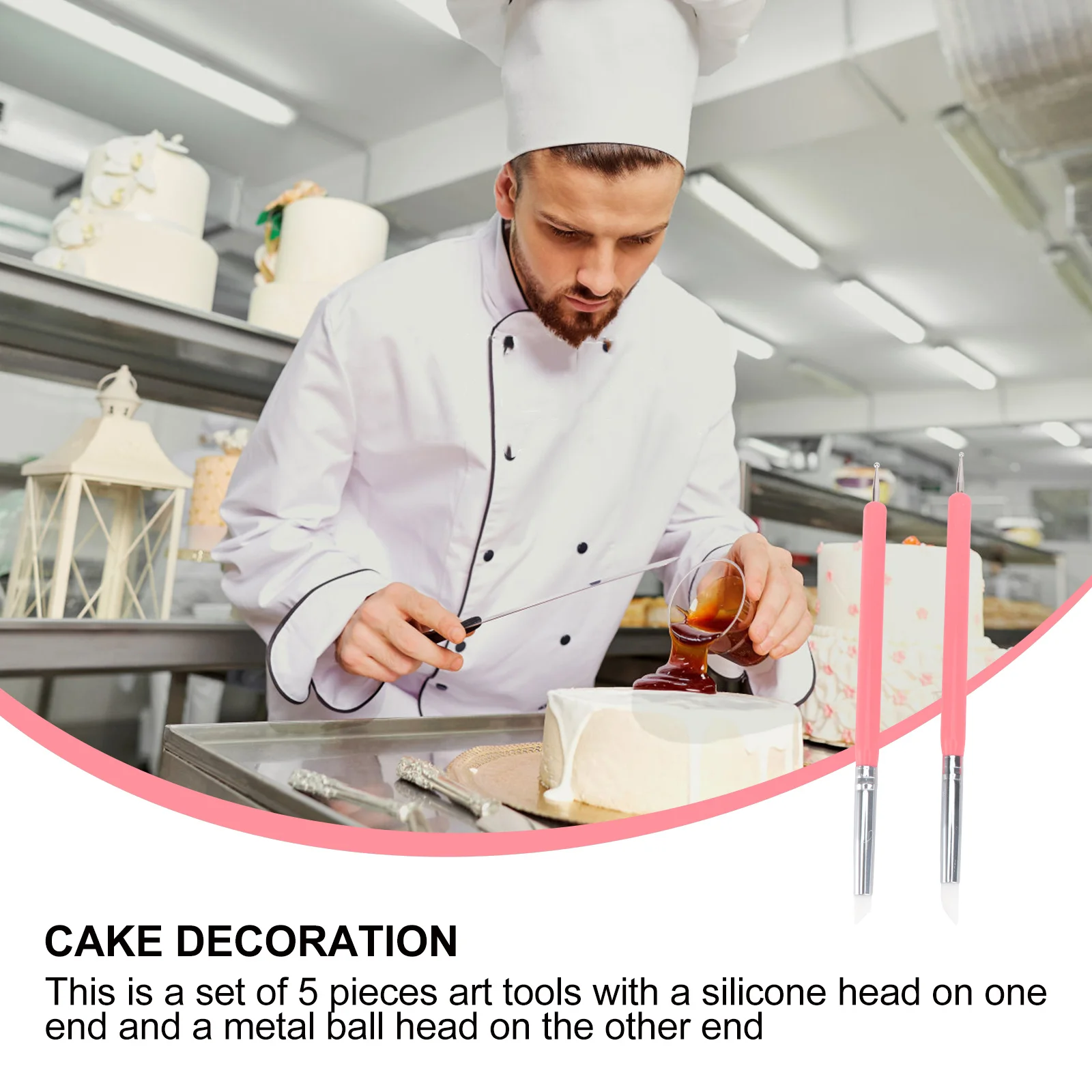 

5Pcs Styluses Dotting Tool Color Shaping Pen for Polymer Clay Nail Art Cake Decorating Small Details Color Shaping Pen