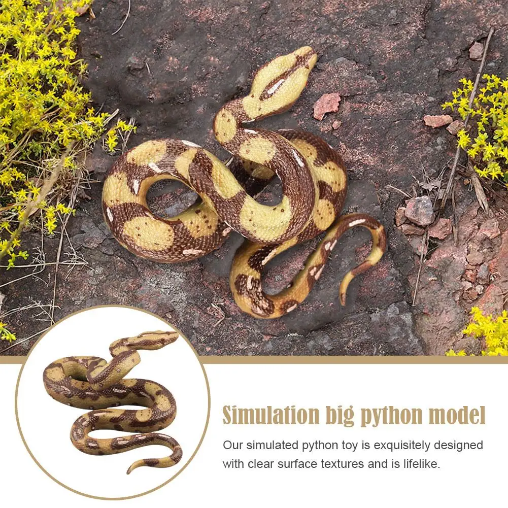 Realistic Fake Snake Toy Rubber Gag Toys Python Snake Action Figure for Halloween Prank Props High Simulation Snake Model