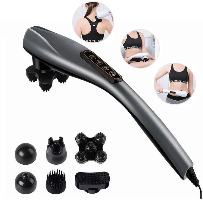 6 In 1 Electric Neck Massage Hammer Massage Back Relax Multifunction Cervical Vertebra Roller Massage Stick 220V