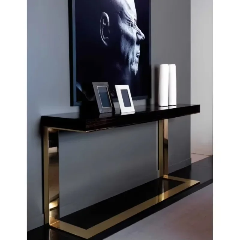 

Luxury Modern High End Entrance Console Table Gold Metal Corridor Table Stainless Steel
