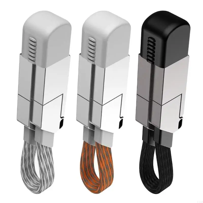 Portable Keychain 6 in 1 Fast Charging Cable Type C 60W Data Sync USB Charging Cable for Smartphone Tablet Y3ND