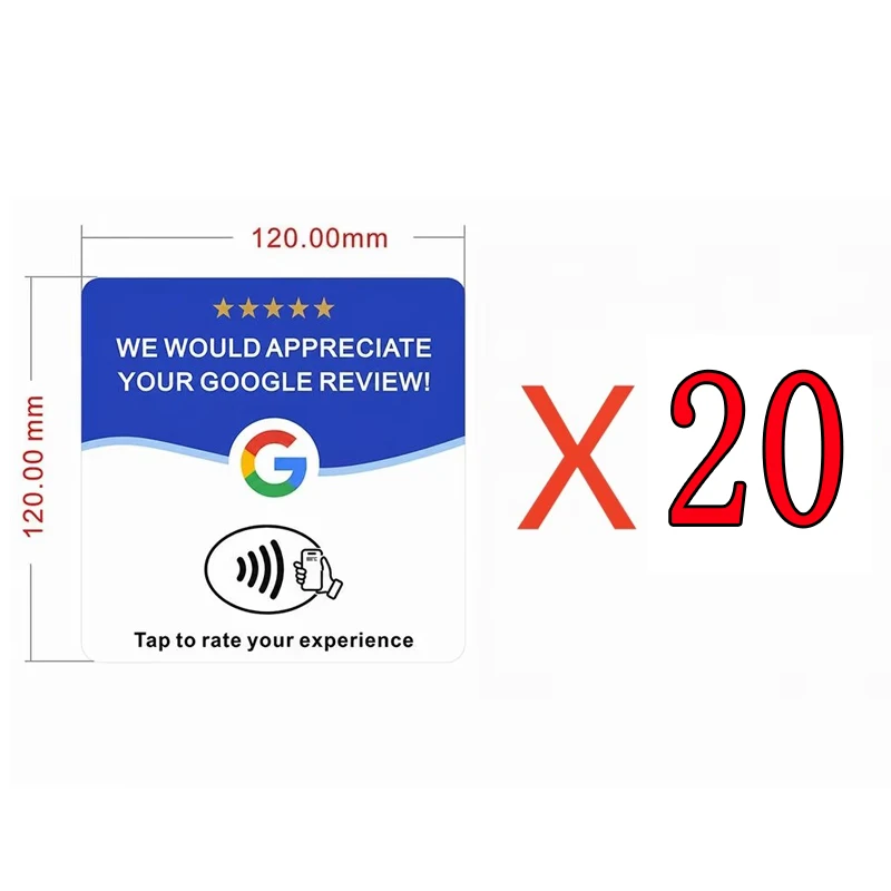 10pcs/20pcs Google signboard card Acrylic NFC Code Tap Business Desktop sticker Google Card RFID NFC Card Google Review Card