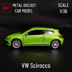 1:36 Car Model Replica VW Scirocco Scale Metal Diecast Miniature Art Vehicle Collection Hobby Xmas Gift Boy Friend Toy