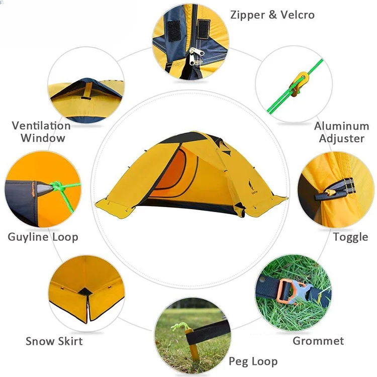 Tents camping outdoor 2-person portable folding tent waterproof