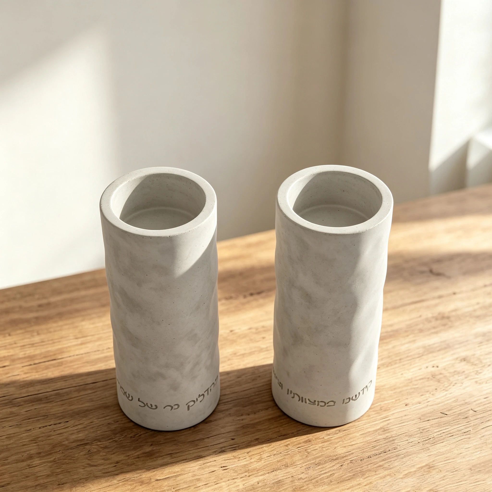 Shabbat Candle Holder Silicone Mold, Jewish Sabbath Cylindrical Candlestick Casting Mould, DIY Concrete Epoxy Resin Candle Vesse view 5