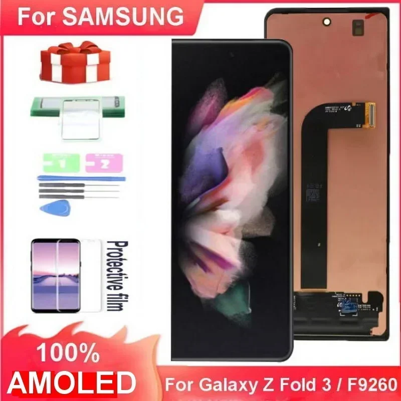 Super AMOLED Fold3 Screen For Samsung Galaxy Z Fold 3 5G F9260 F926B F926U Lcd Display Touch Screen Digitizer Assembly Replace