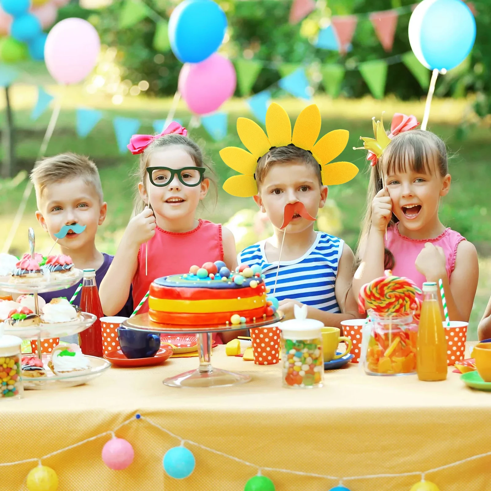 

Yellow Sunflower Headband Birthday Hair Hoop Women Girls Photo Prop Party Accessory Festival Headdress Celebration Hat