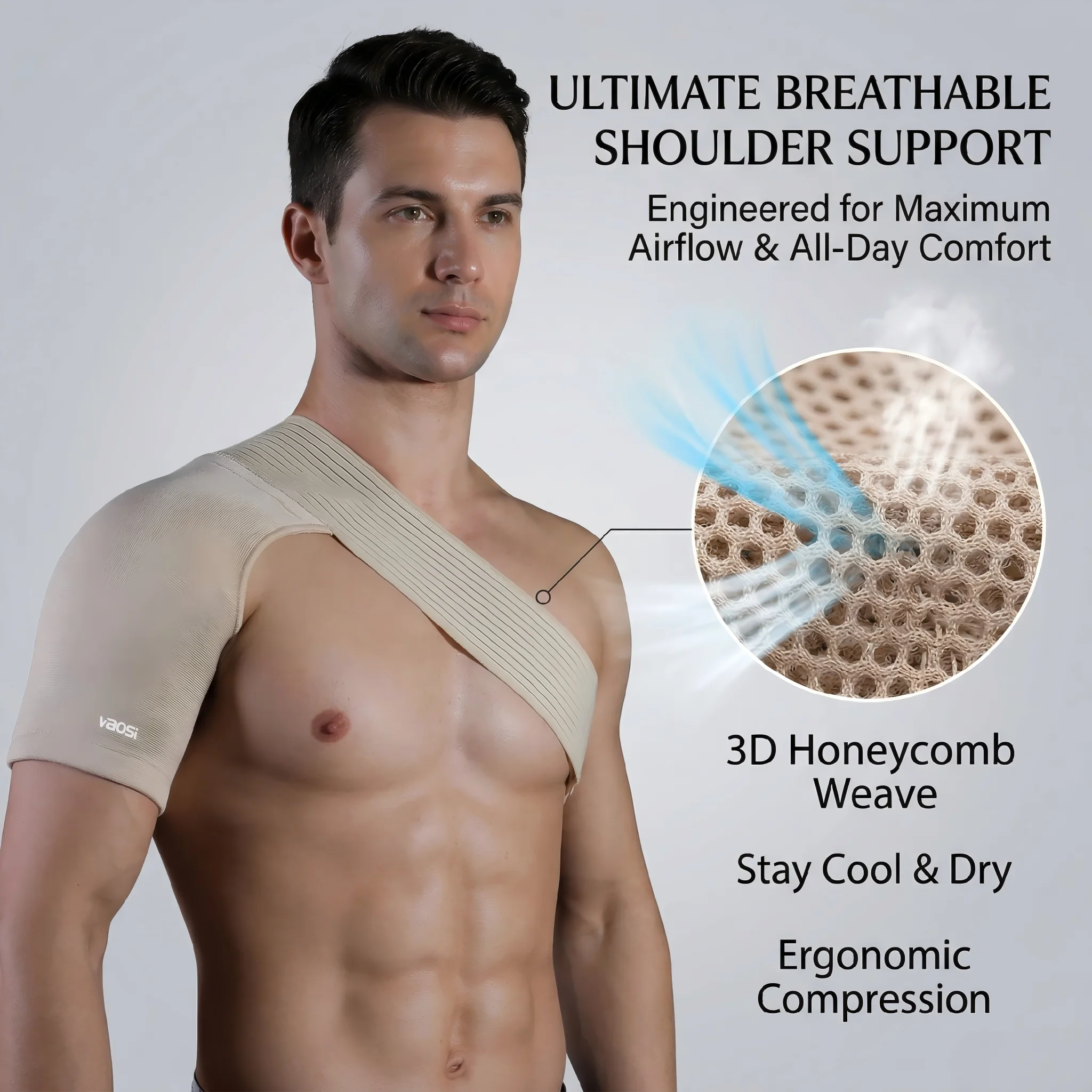 Adjustable Compression Shoulder Support Brace Shoulder Pain Relief Injury Recovery Sports Protector For Men Women