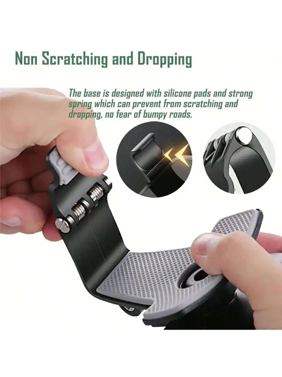 

Scratch-Proof 360° Rotating Car Phone Clip Mount With Silicone Grip And Reinforced Spring For Universal Smartphone Dashboard Use