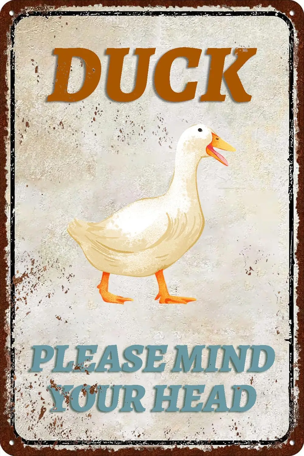 Vintage Duck Warning Metal Tin Signs Duck Please Mind Your Head Posters Farmhouse Plaque Decoration Home Yard Farm Wall Dec sign