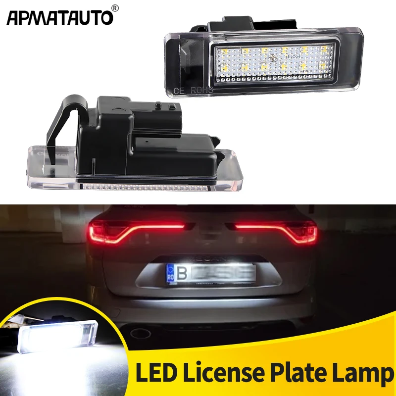 

2 светодиодных подсветки номерного знака для Renault Megane 4 2016-21 Scenic IV Twingo Kangoo Koleos MK2 Logan Sandero Dacia Duster II