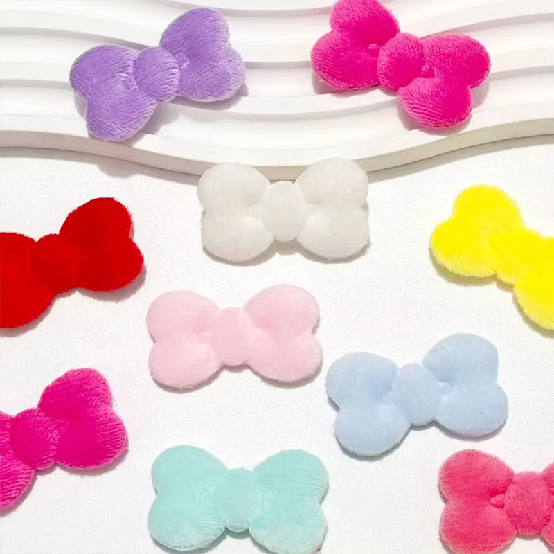 50 Stück Doppelseitige 3,5cm Plüsch-Schleifen-Accessoires für DIY-Puppendekorationen, Schuhe, Socken, Hüte Materialien – Detail 6