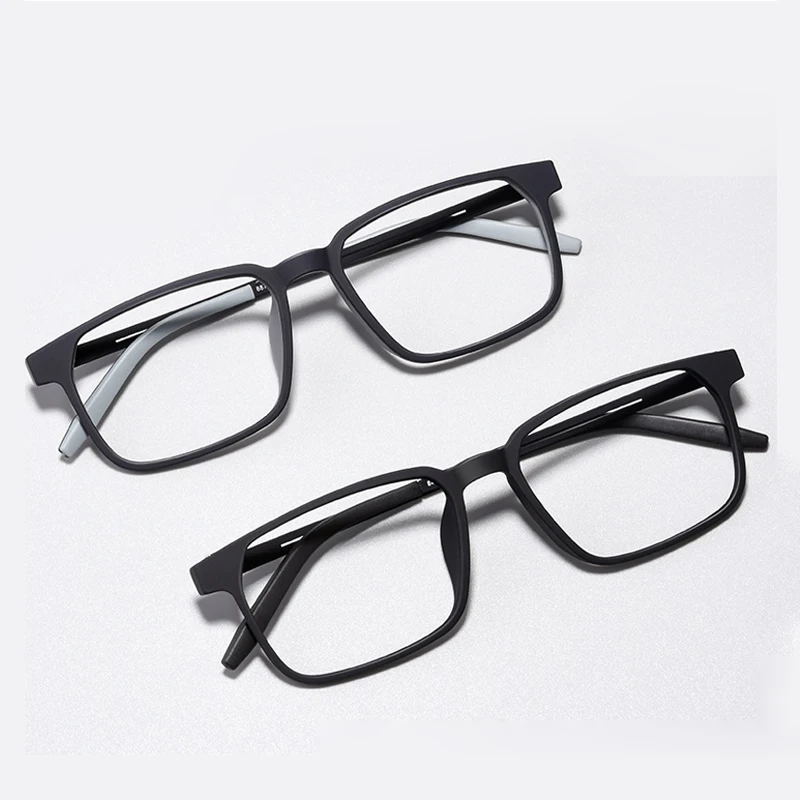 New Fashion Comfortable Ultra Light Titanium TR90 Black Eyeglass Optical Prescription Glasses Frame Man Woman Large Size Eyewear