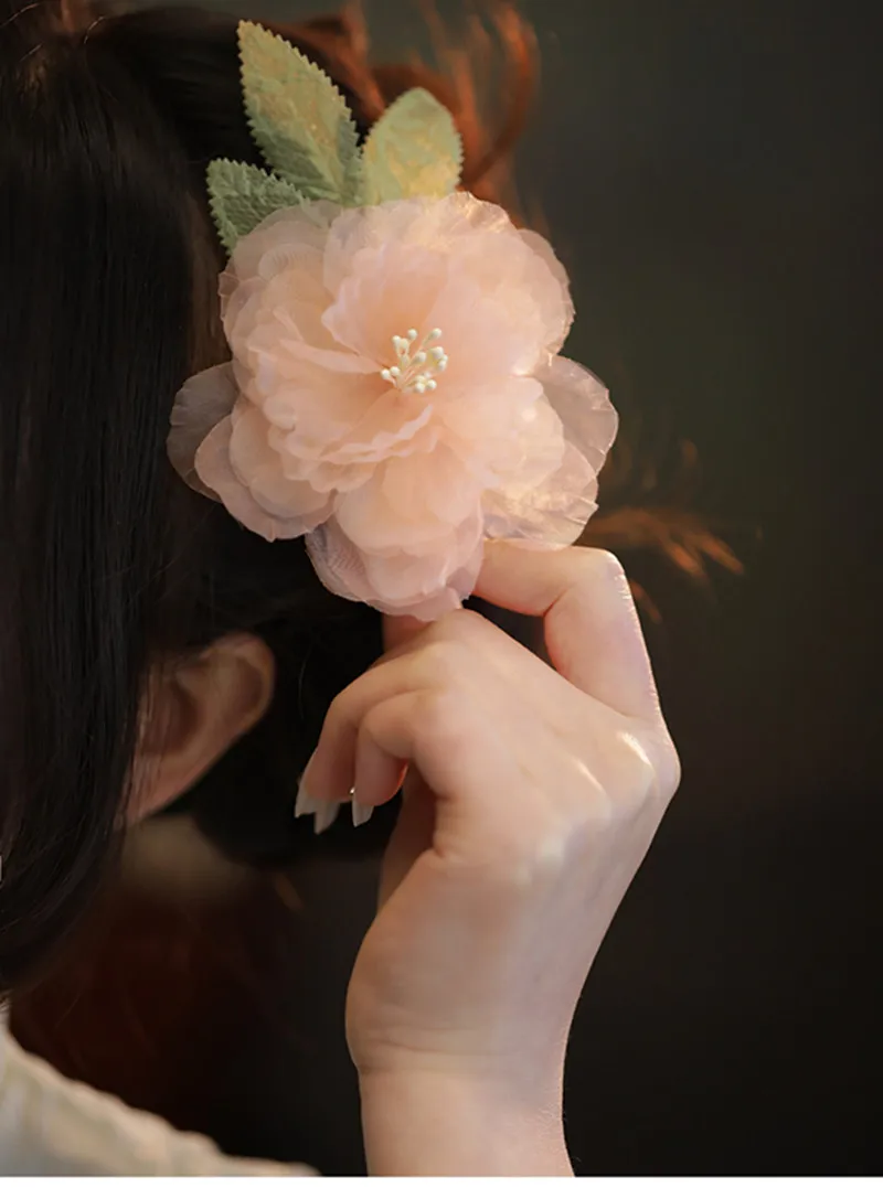 FXLRY Original Design Handmade Floral Hair Edge Clip Headdress For Girl Side Clip Accessories