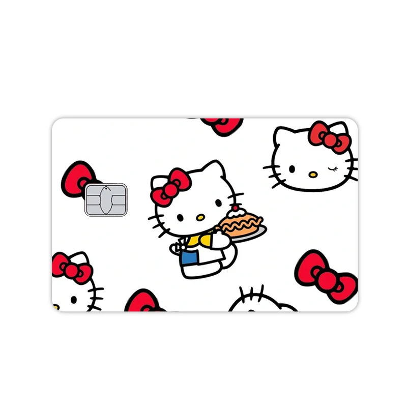 الكرتون مرحبا كيتي زوجين ملصقات فيلم الجلد غطاء الائتمان الخصم البنك فيزا طبقة رقيقة واقية الجلد للصغيرة الكبيرة لا رقاقة صائق هدية