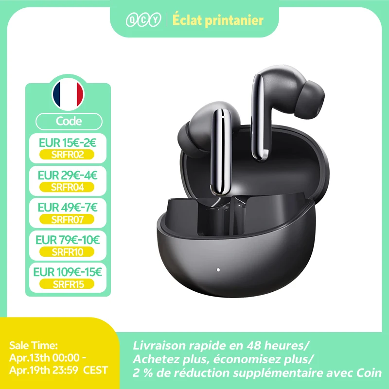 QCY MeloBuds Pro ANC Bluetooth 5.3 écouteurs sans fil 46dB hybride ANC haute résolution LDAC écouteurs 6 micro écouteurs 34H détection intra-auriculaire