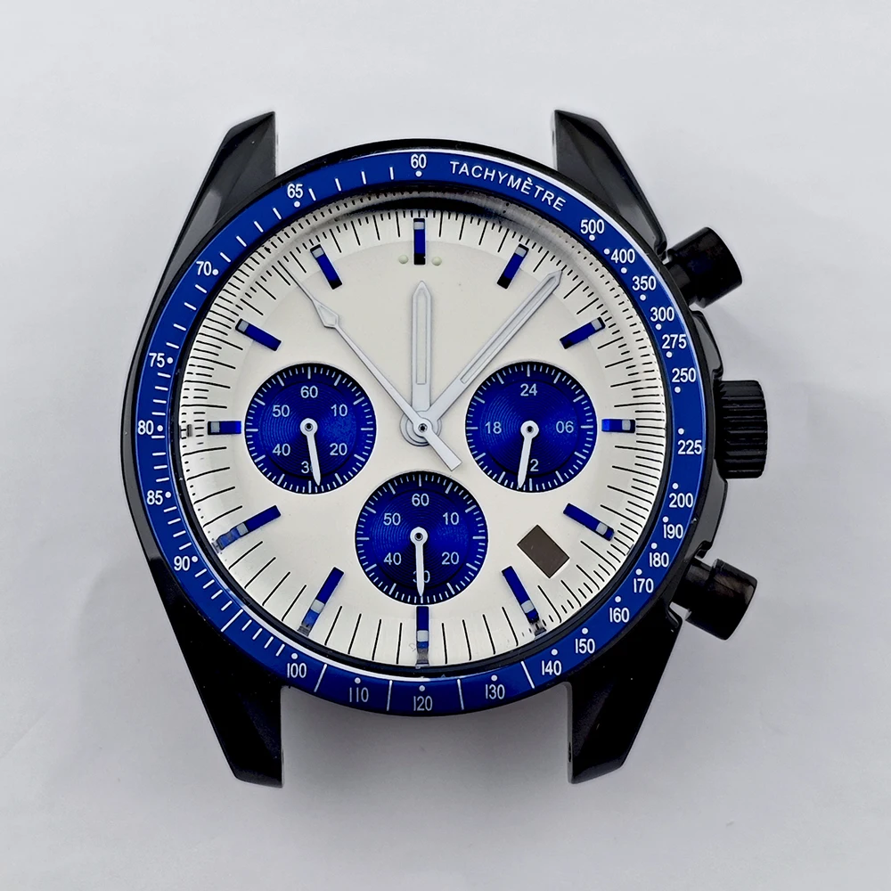 Boîtier de montre VK63 pour hommes, boîtier en acier inoxydable, boîtier en verre Aleck, logo personnalisé, cadran adapté au mouvement VK63, accessoires de montre