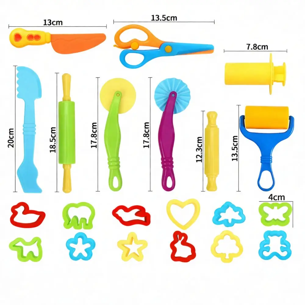 For For Oupesi Kids Art Craft Supplies Clay Tools DIY Plastic Embossing Molds Kit Educational Creative Dough Modeling Set