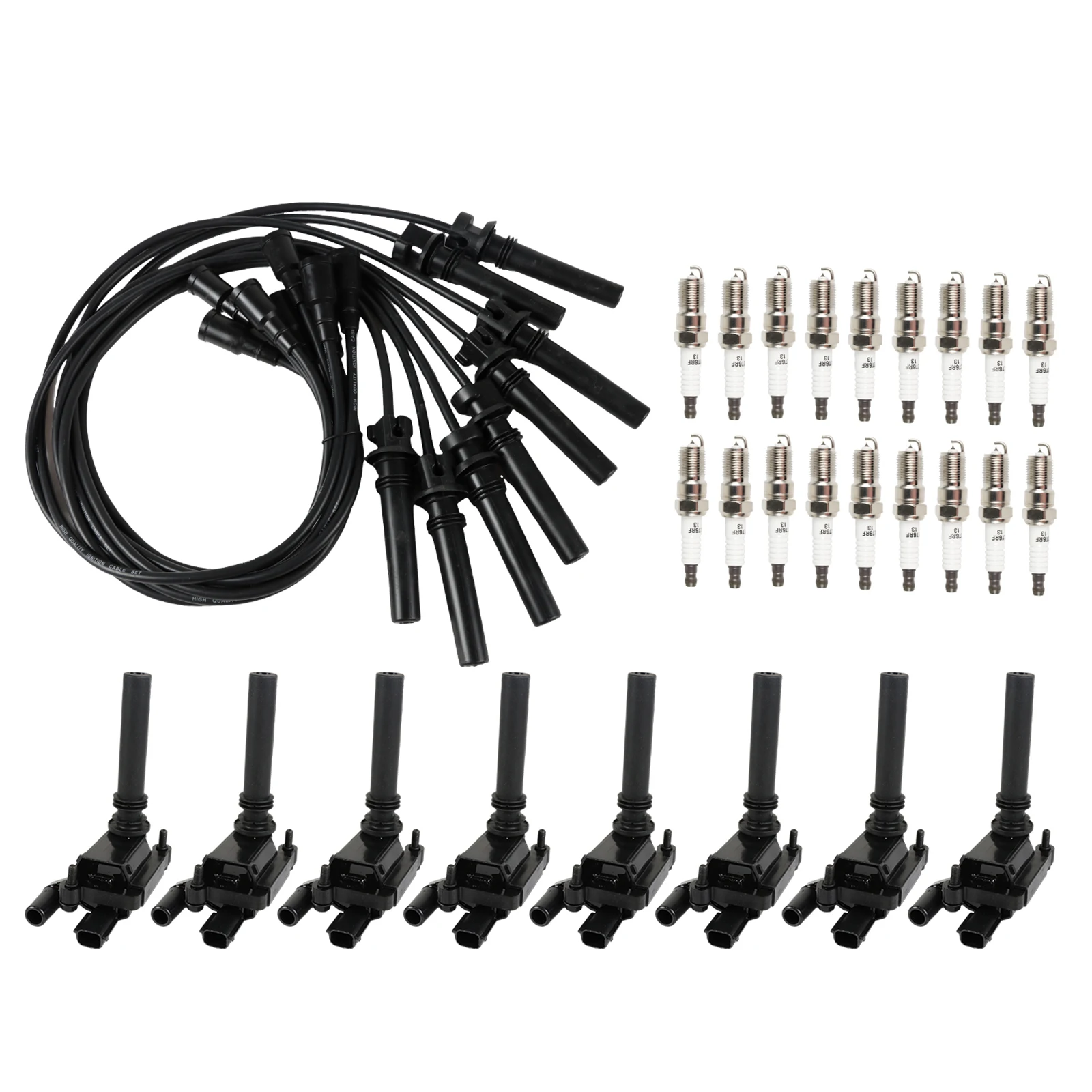 8pcs Ignition Coils +16pcs Iridium Spark Plugs +8pcs Spark Plug Wires For Jeep Grand Cherokee Dodge Magnum Durango Ram 1500 2500 3500 Chrysler 300 5.7L V8 Engine Parts UF378 NSK 3213