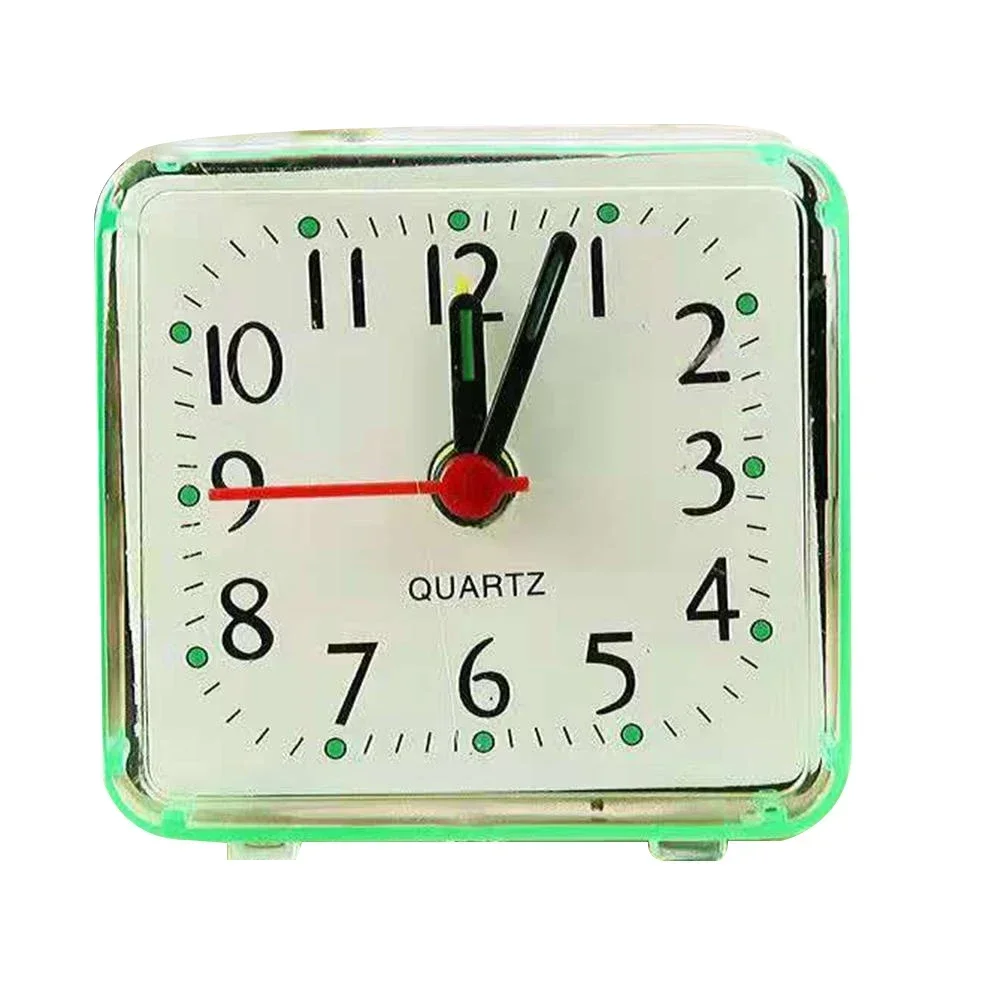 Table Clock Square Alarm Clock Small Alarm Electronic Bed Compact Travel Clock Quartz For Child Students Desk Alarm