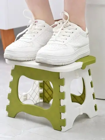 플라스틱 접는 의자 작은 벤치 대나무 짠 의자 욕실 주방 정원 캠핑 어린이 성인을위한 가정용 휴대용 의자