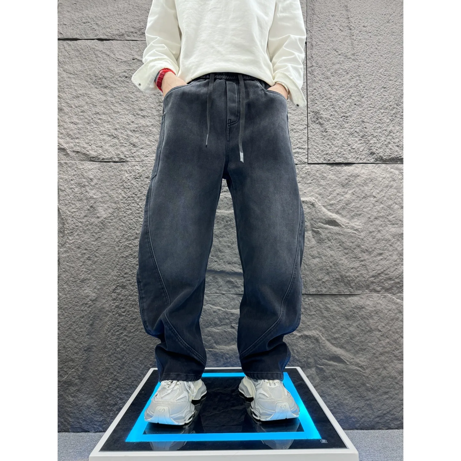 New Men's Jeans Dark Grey Pant - Mens Fashion Dark Grey Pants ulasan dan harga