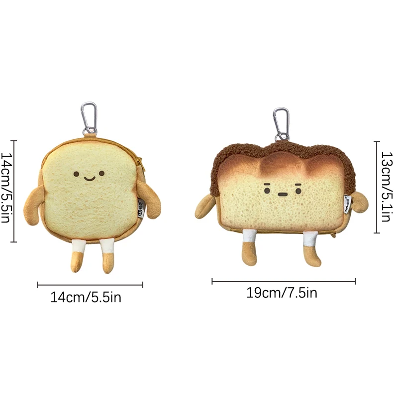 Kreative Brot Toast Plüsch Umhängetasche Mädchen Münz geldbörse Karten halter weiblich lässig niedlich Cartoon Handtaschen Lagerung Cross body Tote