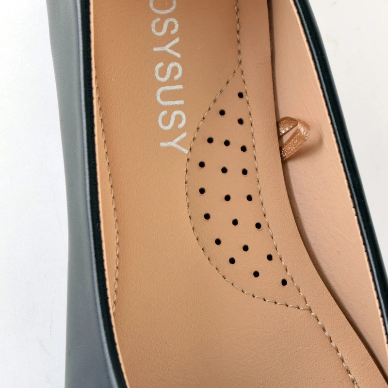 Ladies Crossed Crystal strap pointy Toe comfortable Black Casual Daily Flat Pumps