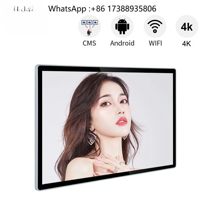 4k Big Large Size 65 75 Inch Android Wifi Wall Mount LCD Digital Signage Video Advertising Display Screen