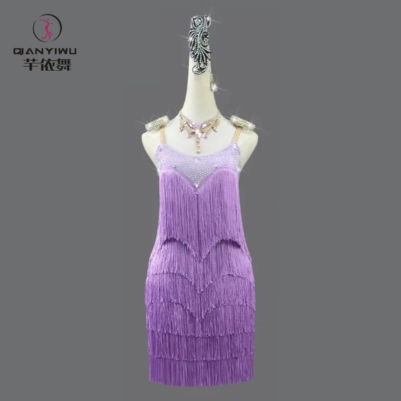 Latin Dance Dress Woman Dancewear Line Skirt Party Clothing Girls Practice Wear Costume Stage Outfit Sports Prom Suit Ball Samba