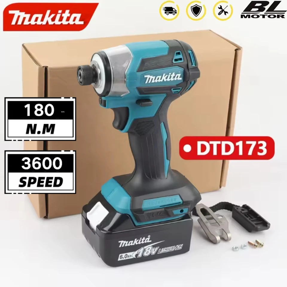 

Makita DTD173 Cordless Electric Screwdriver 18V 180N.M Brushless Impact Driver Multifunction Electric Drill Tools