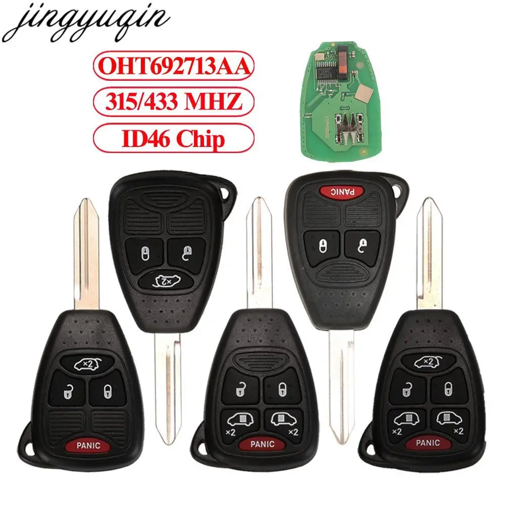 

Jingyuqin 5 шт. дистанционный ключ 315/433 МГц ID46 для Jeep Commander Patriot Compass Grand Cherokee Liberty Dodge RAM Chrysler