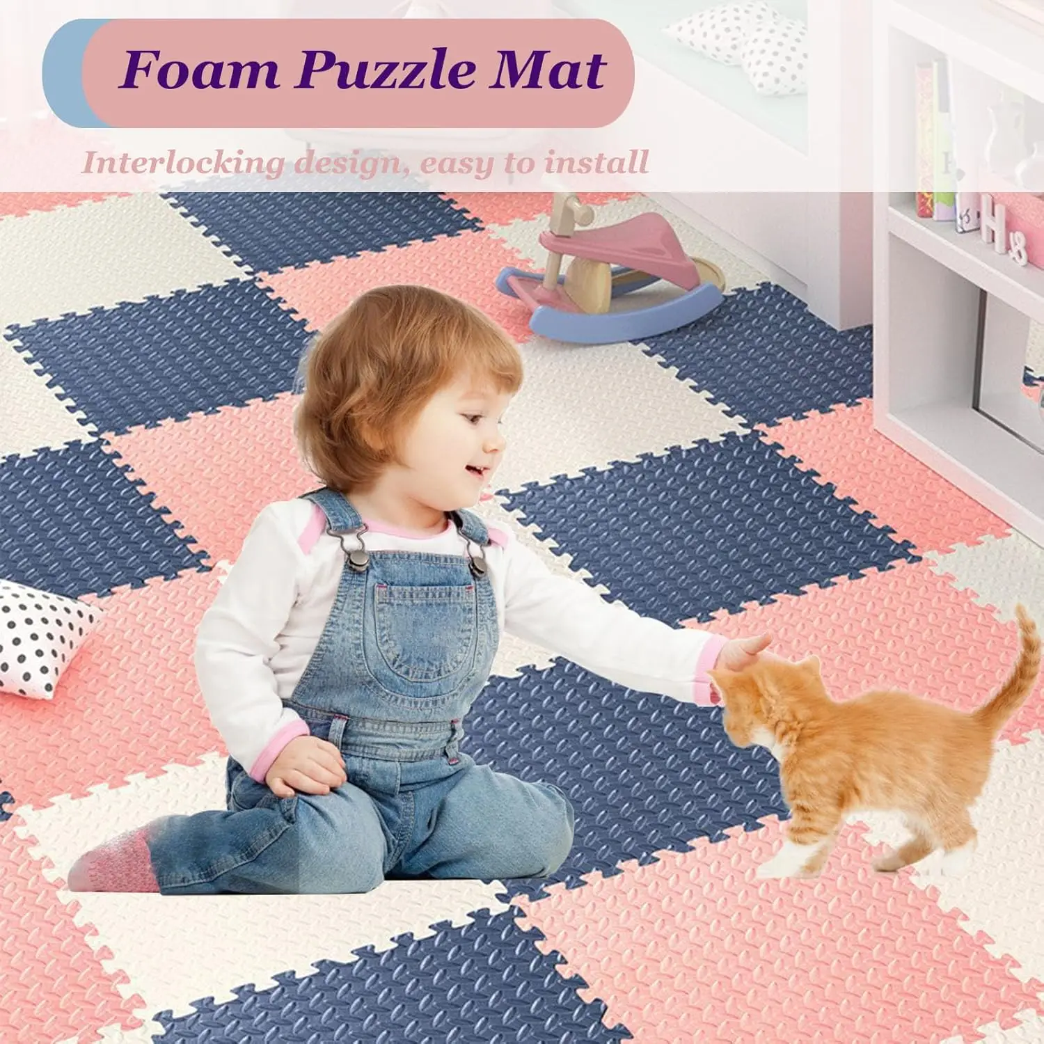 Meiqicool – Tapis De Sol Puzzle En Mousse EVA – 18 Pièces De 30x30x1 Cm – Surface 1,62 M² – Doux, Imperméable, Anti-dérapant