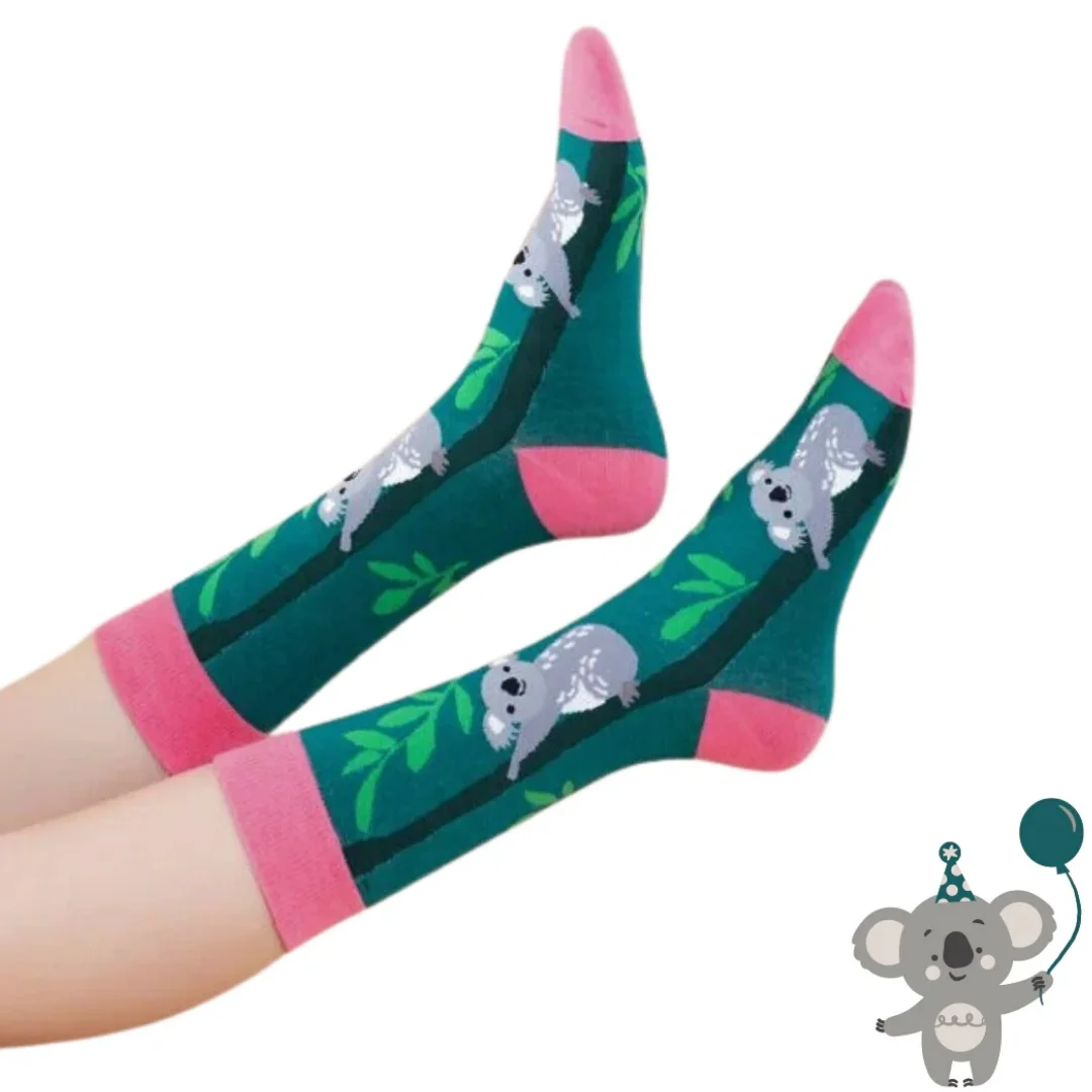 

1 Pair Of Cute Koala-themed Socks, Trendy And Stylish, Perfect For All Seasons