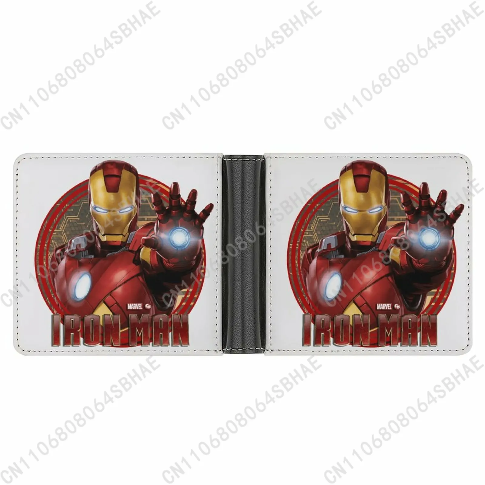 

Marvel Iron Man Trendy Leather Wallet Teenage Male Woman Personalized Slim Credit Card Holder Small Purse Daily Use Cosplay