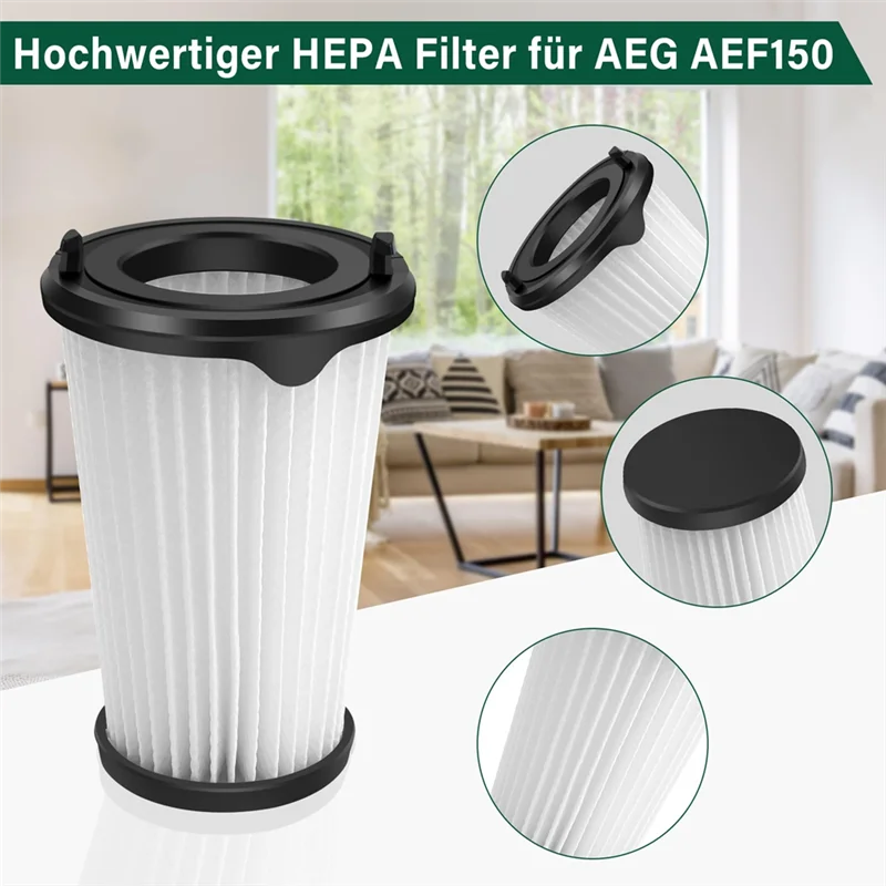 

ABRW-Pack Of 6 CX7 Filters For AEG AEF150, Replacement Filter For AEG CX7-2, QX8 Animal Battery Handheld Vacuum Cleaner