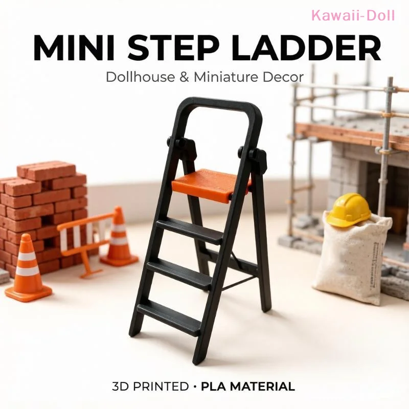 [DO]Dollhouse Mini Plastic Ladder Model Dollhouse Furniture Ladder Decor Toy Accessories Micro Scene Construction Props[DO]