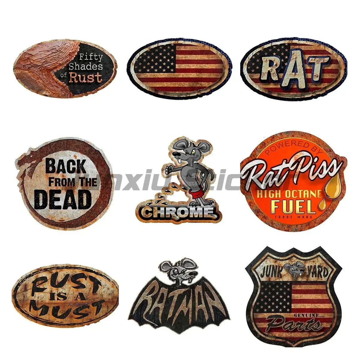 

Rat Rod Ratman Decal Racing Parts Emblem Style Car Sticker Vinyl Waterproof Windows Car Accessories