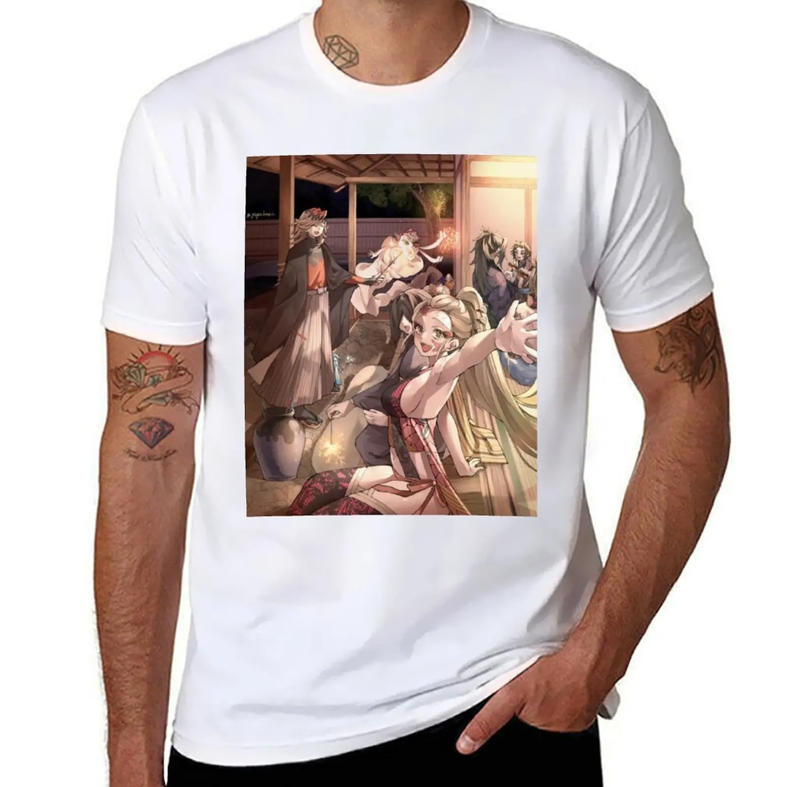 

daki and gyutaro 7 T-Shirt man t shirt cotton high quality t shirt custom print T-Shirt