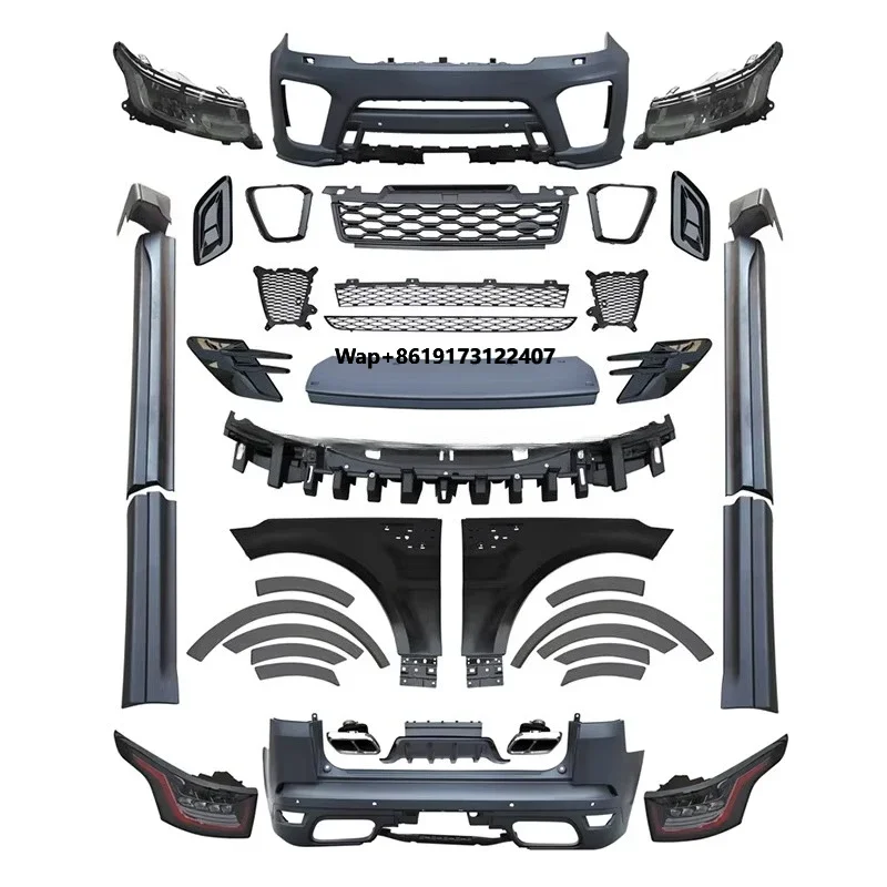 Car Body Kit 2018-2022 SVR Style Auto Parts for Range Rover Sport L494 2014-2017 Conversion Bodykit with Headlight Taillight