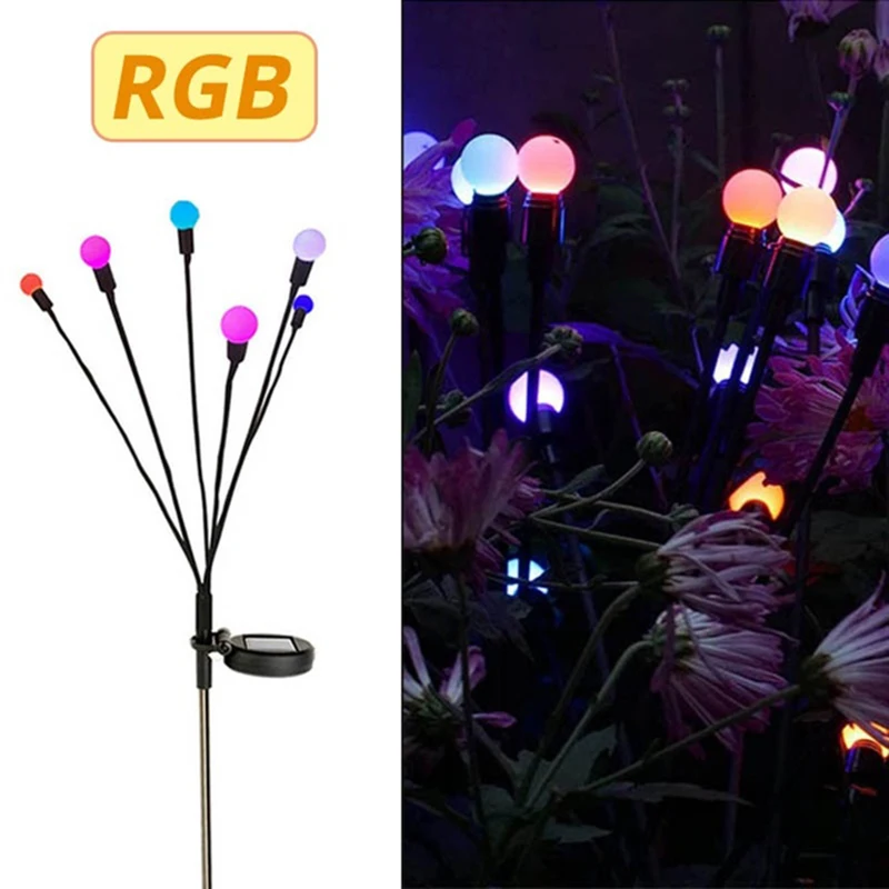 10/8/6 LED Solar Firefly Light Outdoor Waterproof Wedding Party Ornament Garden Lawn Paths Decoration Solar Garland Lights image 6
