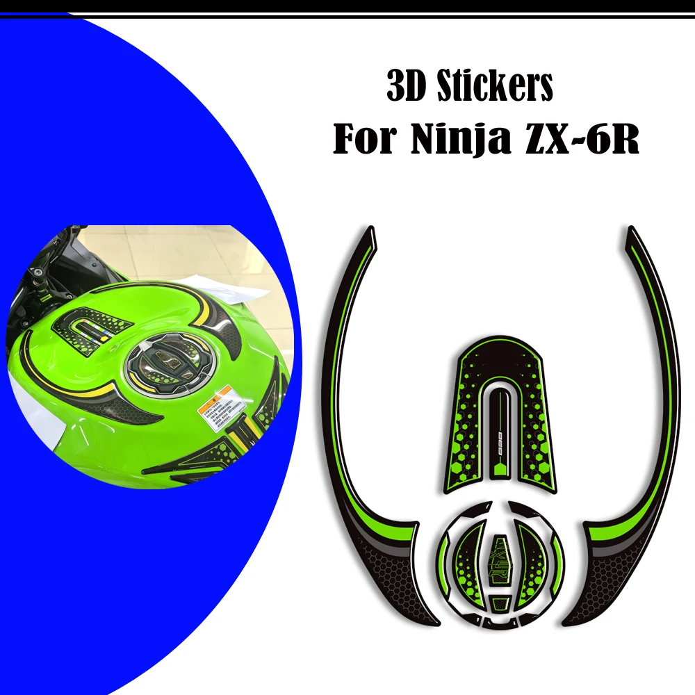 

Для kawasaki Ninja ZX-6R ZX6R ZX-6R ZX - 6R Tank Pad Защитная крышка бензобака, передний обтекатель, крыло, 3D наклейки, наклейки 2024 2025 2026