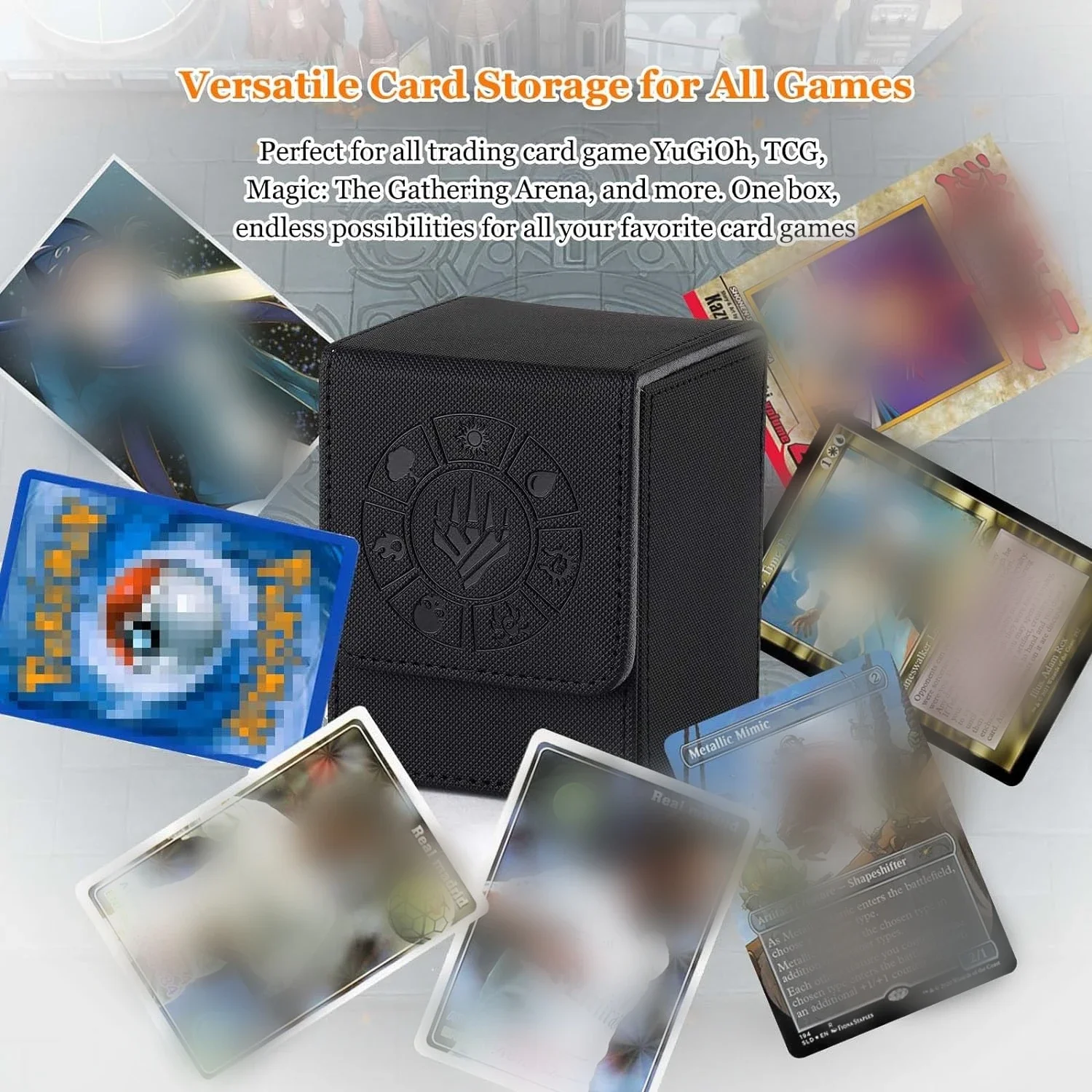 Kartendeckbox, 110-Aufbewahrungsbox für MTG-Deckbox mit 50 Stück Kartenhüllen, Sammelkartenhüllen für Magic Commander und mehr