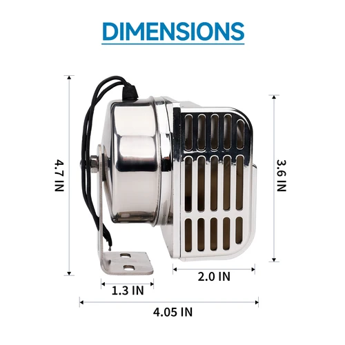 Imagen 2 del producto ALLREY- bocina eléctrica de caracol marino de 12V, bocina de coche súper ruidosa de acero inoxidable 304, bocina eléctrica de advertencia impermeable para lancha rápida
