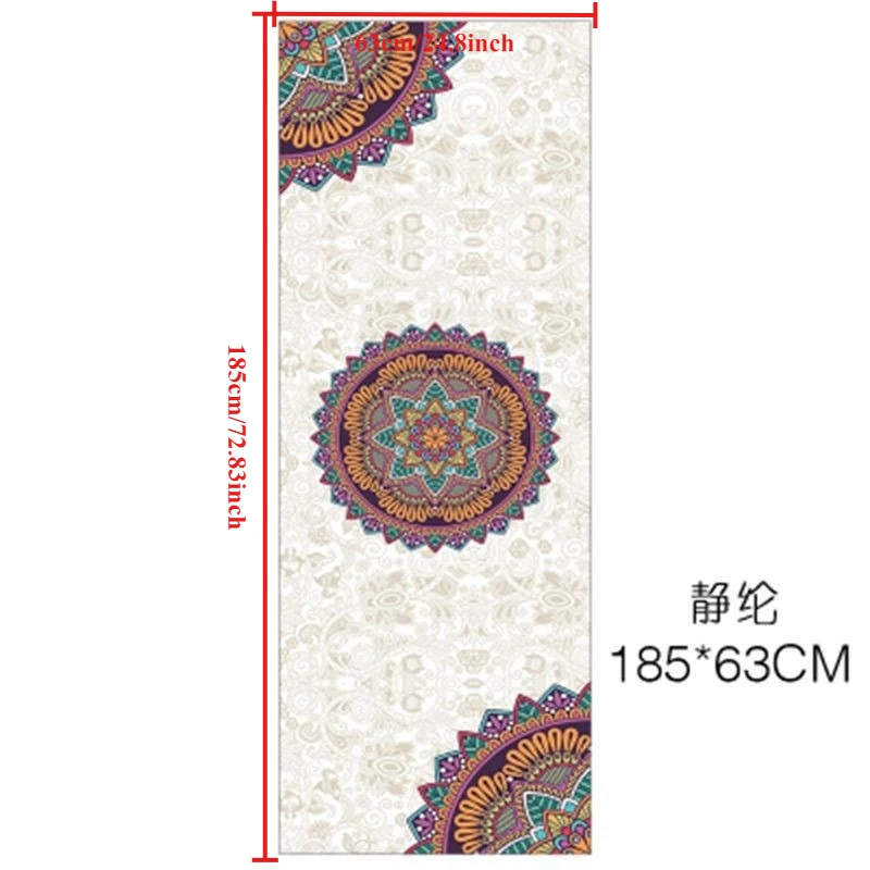 

61x183cm Thin Non-Slip Yoga Mat Towel Blanket for Women Beginners - Foldable Portable Professional Yoga Pilates Home Travel