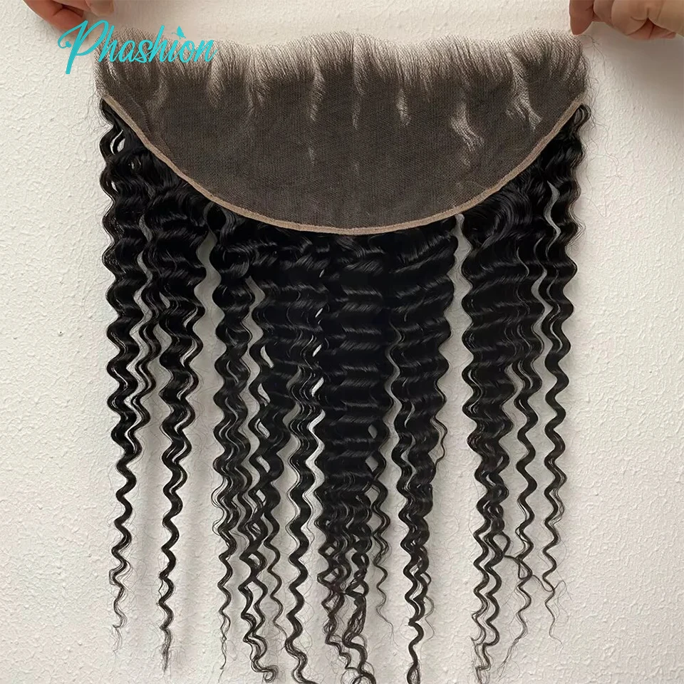 Phashion real hd voll lang 13x4 Spitze frontal nur verworrene Locken gerade lose tiefe Wasserwelle Schweizer Ohr-zu-Ohr-Verschluss menschliches Haar – Detail 8