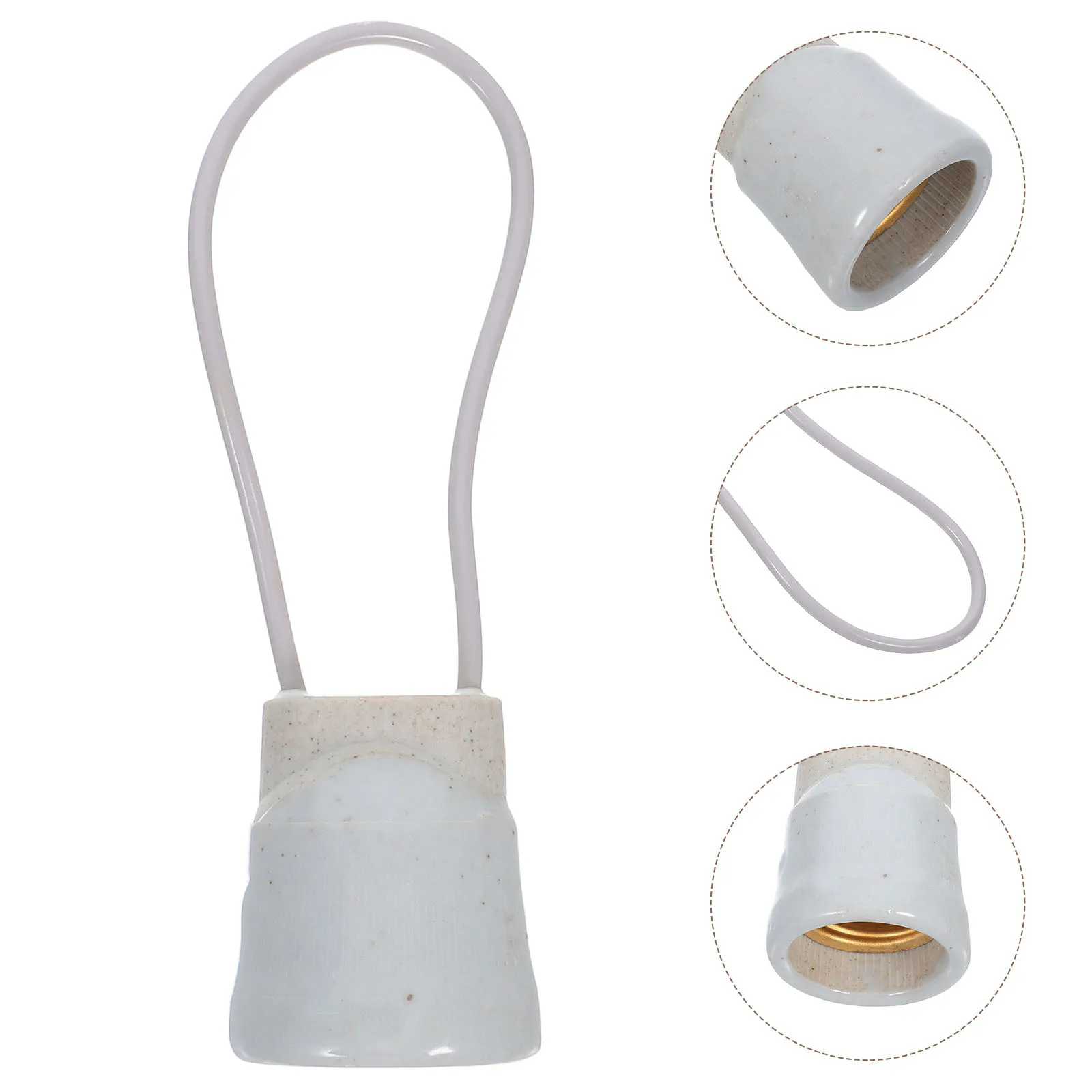 

Waterproof Porcelain Lamp Holder E27 Screw Socket Ceramic Bulb Holder Thick Base Rainproof Hanging Light Socket for Home Farm