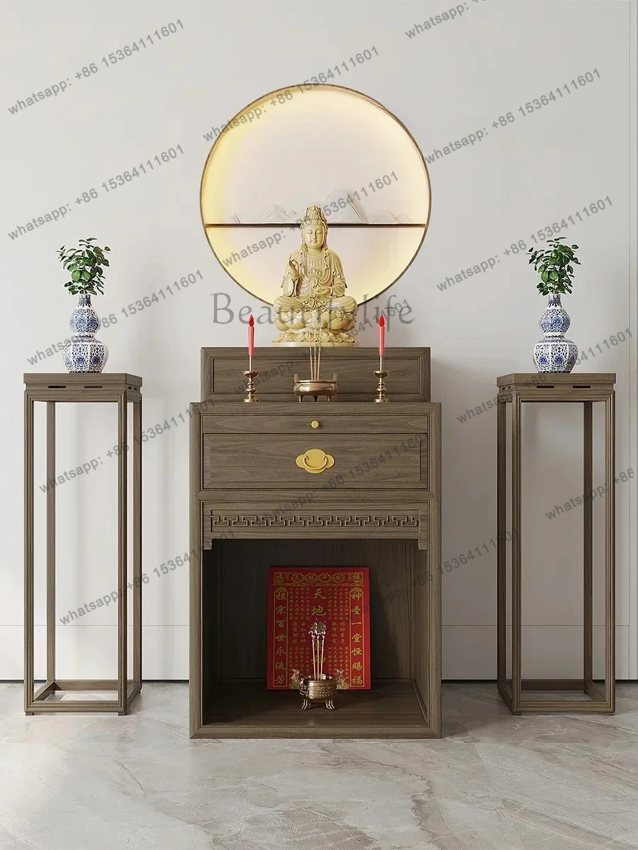 

D25 simple solid wood table incense case living room incense table Guanyin Buddhist platform shrine
