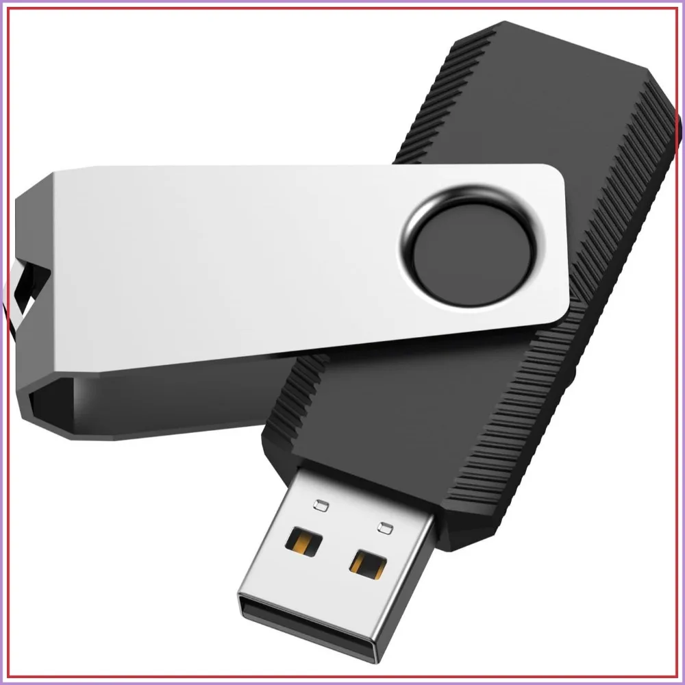 32GB USB 2.0 Flash Drive Swivel Metal Thumb Drive for Data Storage (Black)